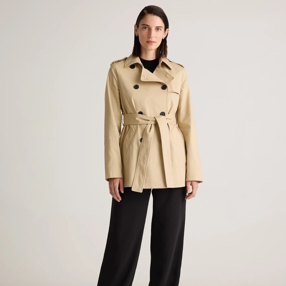 QUINCE Comfort Stretch Short Trench Coat L - Picture 2 of 9